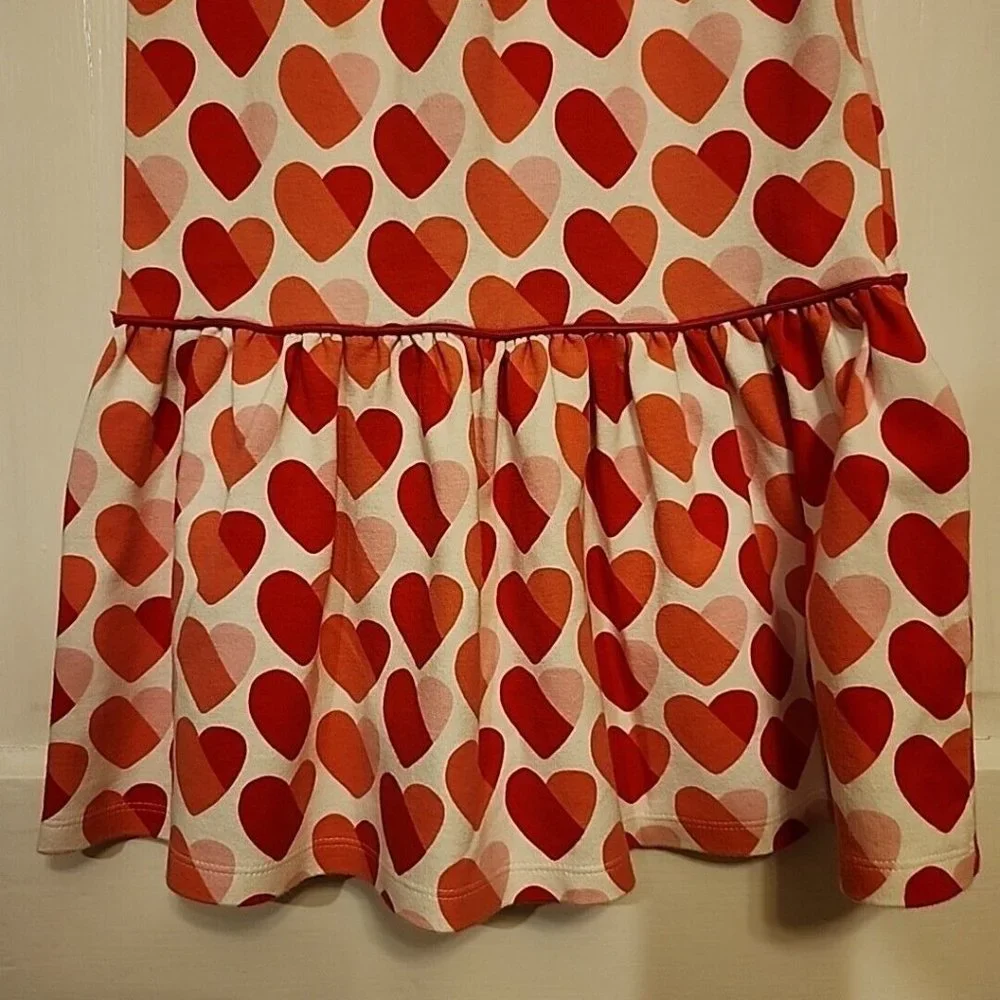 Size 6 Gymboree Red and Pink Valentine Heart Dress Knit Short Sleeves As Is